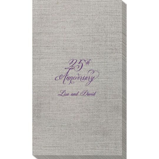 Elegant 25th Anniversary Bamboo Luxe Guest Towels
